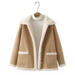 Plus Size Women’s Plush Parka, Thickened Suede Winter Coat