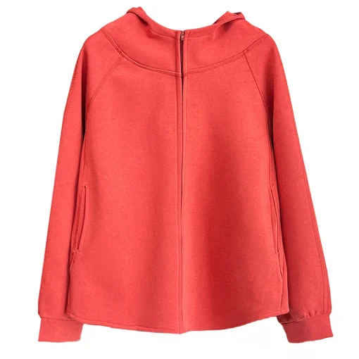 Women's Plus Size Zipper Hoodie with Raglan Sleeves - Image 6