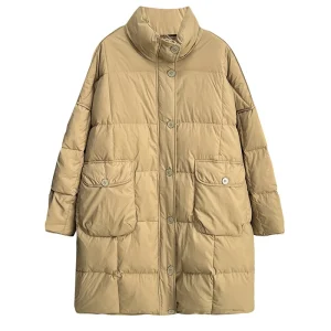 Plus Size Women's Winter Oversized Down Coat with Stand Collar