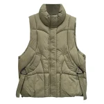 Plus Size Women's Sleeveless Winter Parka Stand Collar Warm Vest