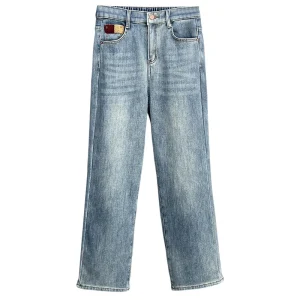 Plus Size Women's Fleece-Lined Denim Jeans Winter Casual Pants