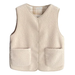 Plus Size Women's Reversible Sleeveless Warm Autumn Winter Vest