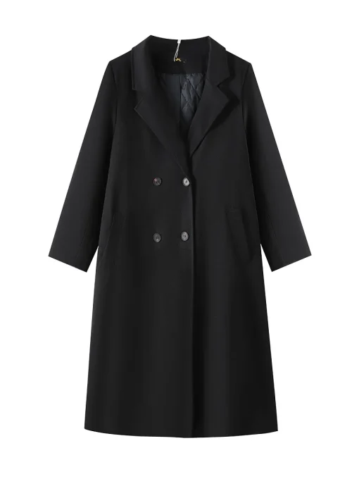 Plus Size Winter Long Trench Coat with Suit Collar - Image 6