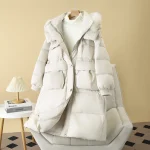 Plus Size Women Winter Down Coat Raccoon Fur Hooded Jacket