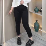 Plus Size Women Fleece-lined Harem Pants Winter Slim Bottoms