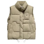 Plus Size Women's Sleeveless Winter Parka Stand Collar Warm Vest