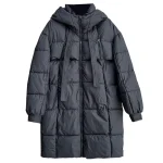 Plus Size Women's X-Long Hooded Cotton-Padded Winter Parka