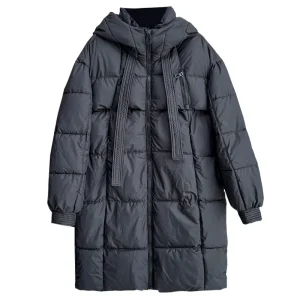 Plus Size Women's X-Long Hooded Cotton-Padded Winter Parka