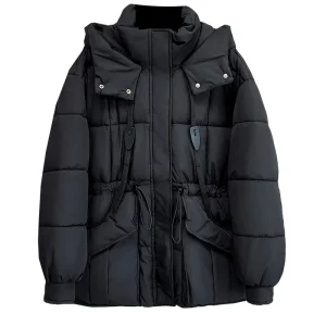 Plus Size Women's Oversized Hooded Winter Cotton-Padded Parka