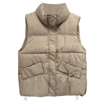 Plus Size Women's Stand Collar Sleeveless Winter Parka Vest