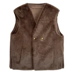 Plus Size Women's Faux Fur Sleeveless Winter Vest V-Neck Coat