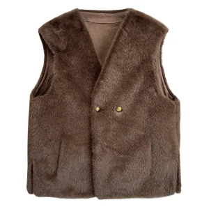 Plus Size Women's Faux Fur Sleeveless Winter Vest V-Neck Coat