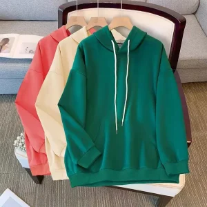 Plus Size Women's Hooded Loose Long Sleeve Sweatshirt