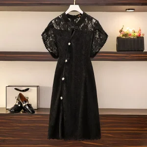 Plus Size Women's Loose Retro Chinese Style Cheongsam Dress