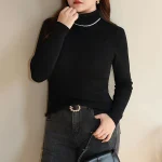 Plus Size Fine-Needle Turtleneck Knit Sweater for Women