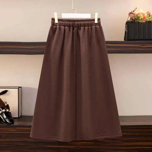 Plus Size Elastic Waist Loose A-Line Skirt for Women - Image 3