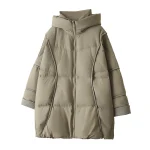 Plus Size Women Winter Down Coat Oversized Hooded Warm Jacket