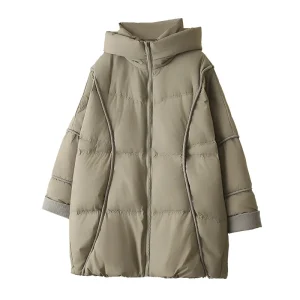 Plus Size Women Winter Down Coat Oversized Hooded Warm Jacket