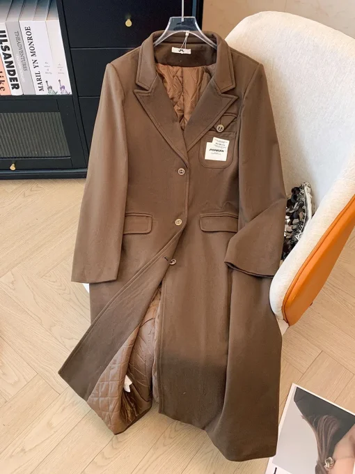 Plus Size Winter Thick Loose College Style Trench Coat