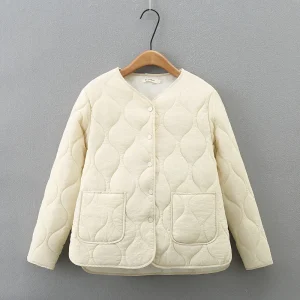Fashion Plus Size Women’s Loose Round Neck Padded Jacket