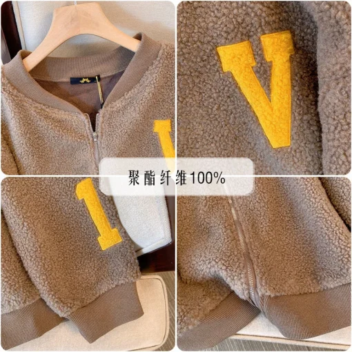 Plus Size Women's Loose Imitation Lamb Hair Plush Coat - Image 5