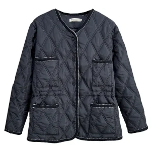 Plus Size Women's Chic Drawstring Waist Cotton-Padded Winter Parka