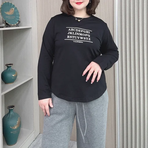 Plus Size Loose Fit Long Sleeve T-Shirt for Women Autumn - Image 5