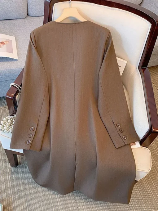 Plus Size Women's Autumn Suit Coat and Pants Set - Image 3