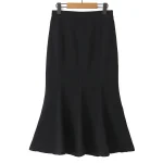 Black High Waist Mermaid Skirt for Women
