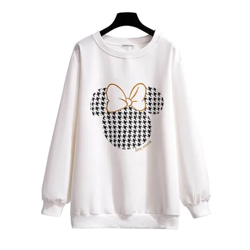 Plus Size Loose Round Neck Cartoon Print Sweatshirt - Image 6