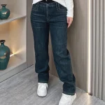 Plus Size Women's High Waist Fleece-Lined Stretch Denim Pants