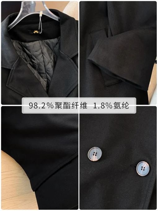 Plus Size Winter Long Trench Coat with Suit Collar - Image 5