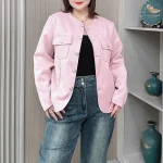 Plus Size Women’s Fall Retro Chic O-neck Casual Jacket