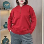 Plus Size Women's Hooded Embossed Crochet Knit Sweater