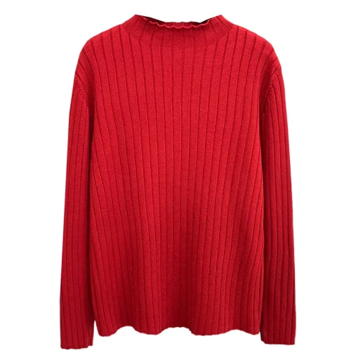 Plus Size Slim Fit Mock Neck Knit Pullover Sweater - Image 6