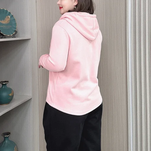 Women's Hooded Hoodie, Plus Size Loose Casual Sweatshirt - Image 2