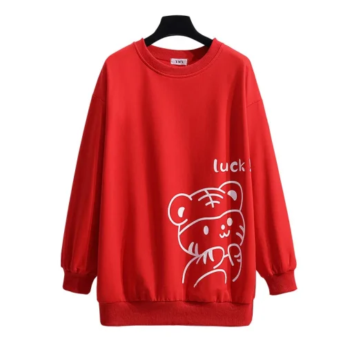 Plus Size Women's Spring Autumn Cartoon Print Sweatshirt - Image 6