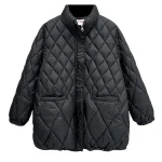 Plus Size Women’s Winter Parka Loose Thickened Argyle Cotton-padded Coat