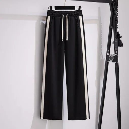 Plus Size Loose Wide Leg Straight Casual Trousers - Image 3