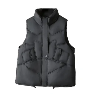 Plus Size Women’s Down Vest Coat, Loose Warm Waistcoat