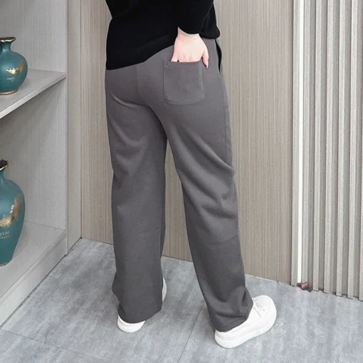 Women's Plus Size Loose High Waist Straight Leg Pants - Image 3