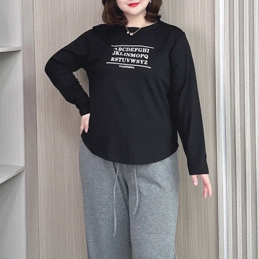 Plus Size Loose Fit Long Sleeve T-Shirt for Women Autumn - Image 4