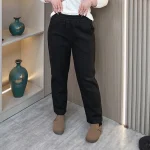 Plus Size Women's Elastic Waist Fleece Harem Woolen Pants