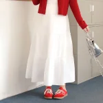 Plus Size Vintage White High Waist A-Line Cake Skirt