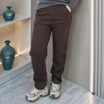 Plus Size Women's High Waist Fleece-Lined Straight Pants