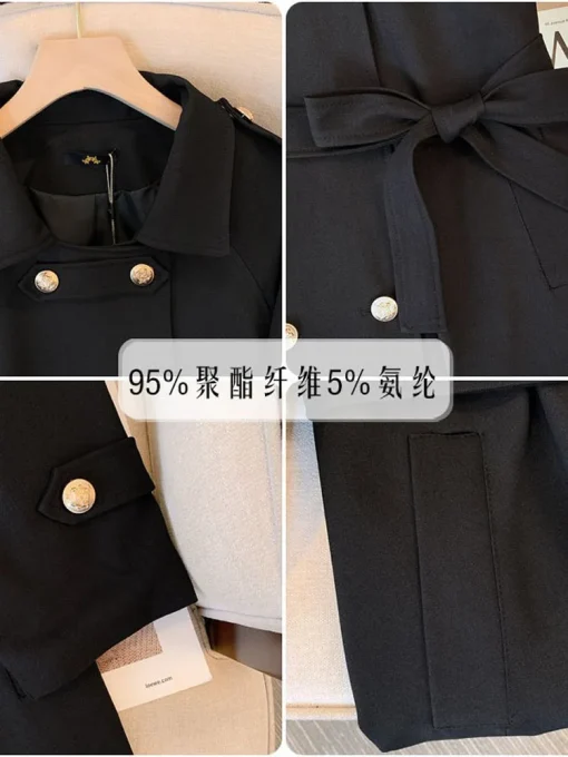 Plus Size Loose Long Double Breasted Trench Coat for Women - Image 6