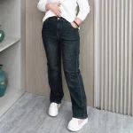 American High Waist Straight Leg Plus Size Jeans for Women