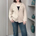 Plus Size Autumn Casual Blazer Loose Commuter Suit Jacket