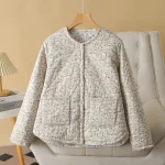 Fashion Plus Size Women’s Floral Cotton-Padded Warm Parka Coat