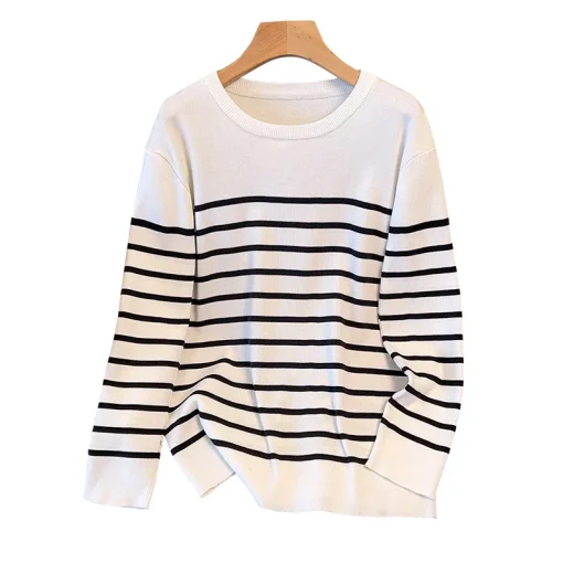 Plus Size Women's Loose Pullover Round Neck Knit Sweater - Image 6